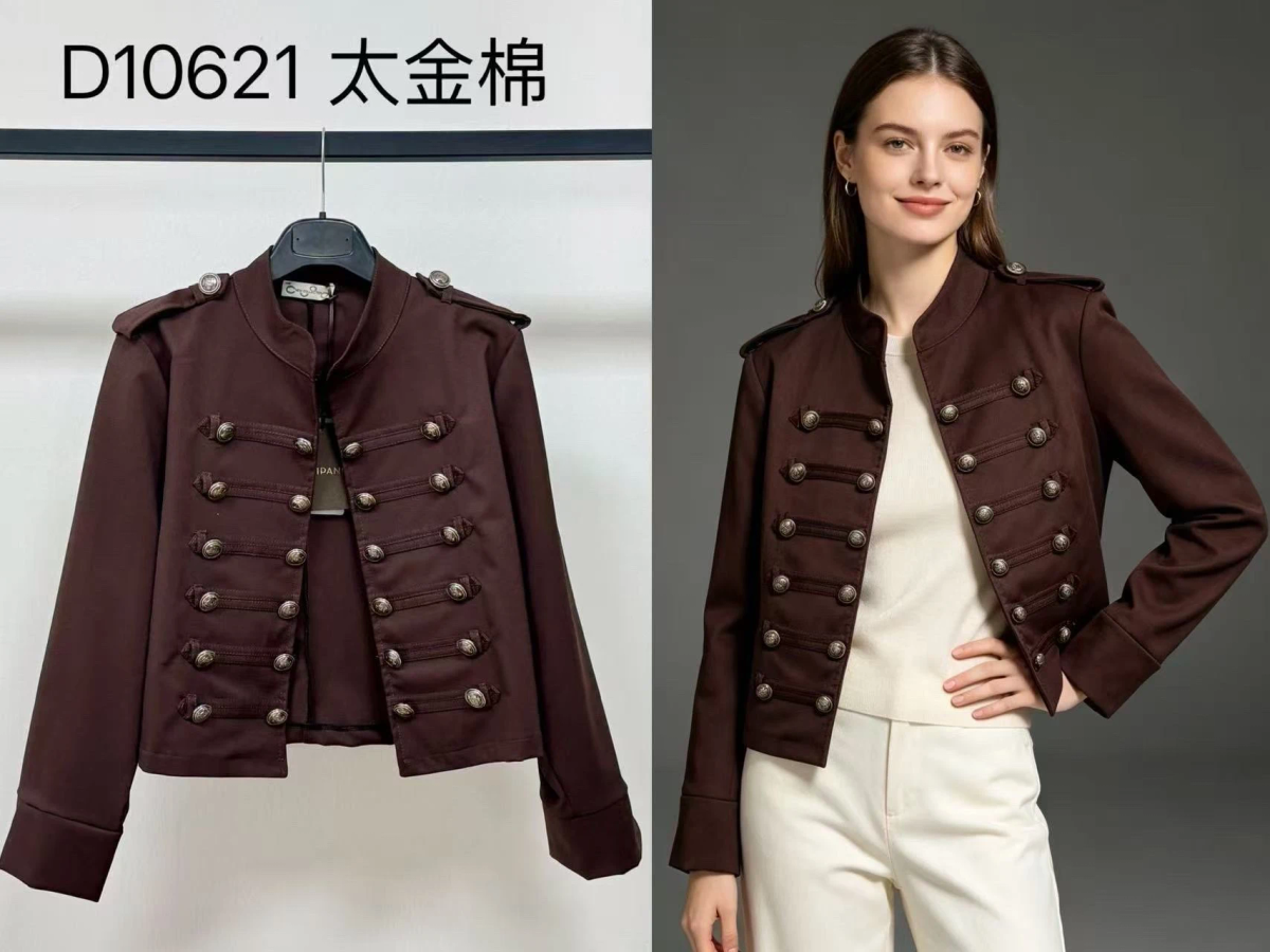 Veste Offciier  à Boutons Décoratifs –Coupe Courte Élégante 2