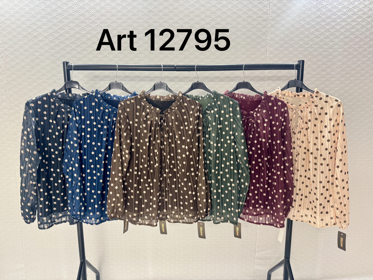 Blouse imprimée col à nouer matière brillantée 2