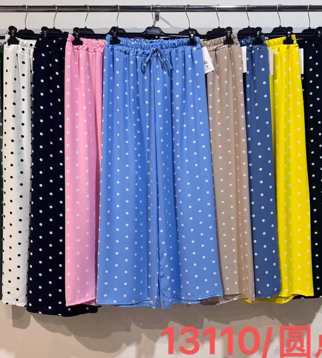 Elastic waist polka dot pants 2