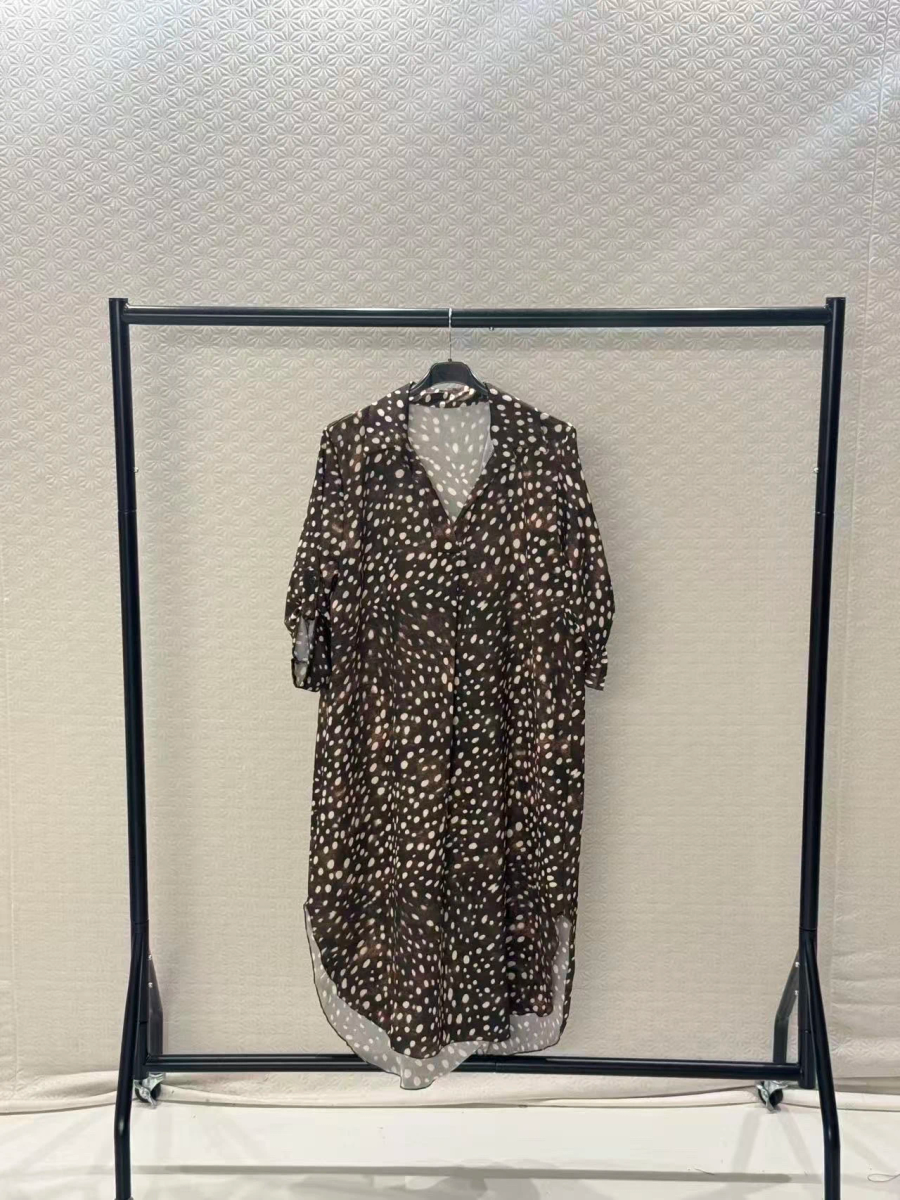 Robe chemise imprimée biche   – Coupe ample et fluide 2