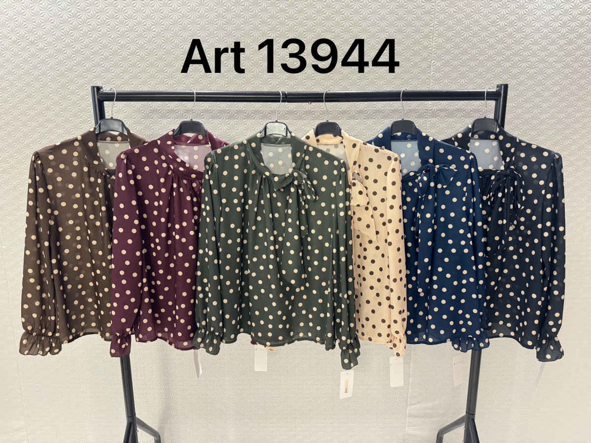 Blouse col noué imprimé manches volantées 2