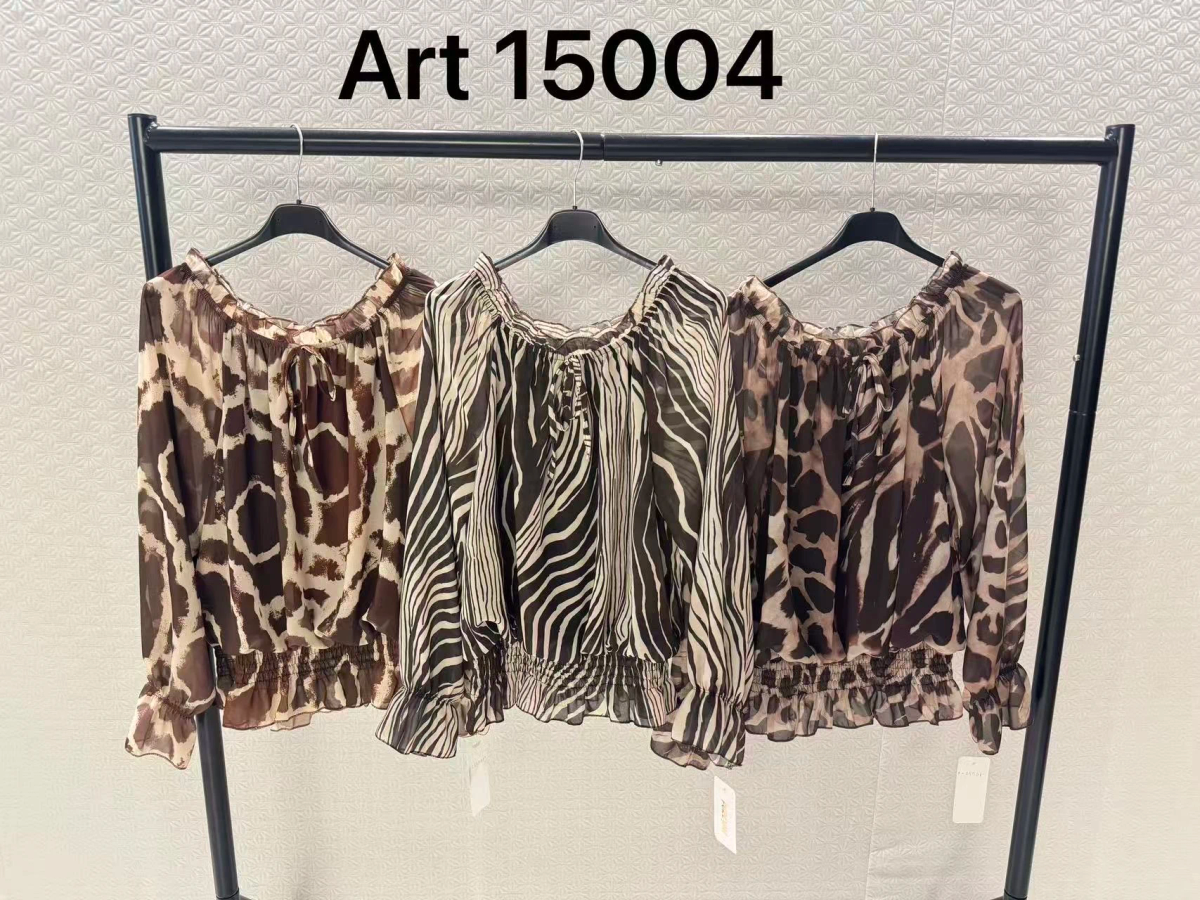 Blouse imprimé épaulées dénudées doublure viscose 2