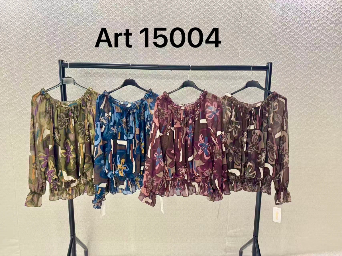 Blouse imprimé épaulées dénudées doublure viscose 2