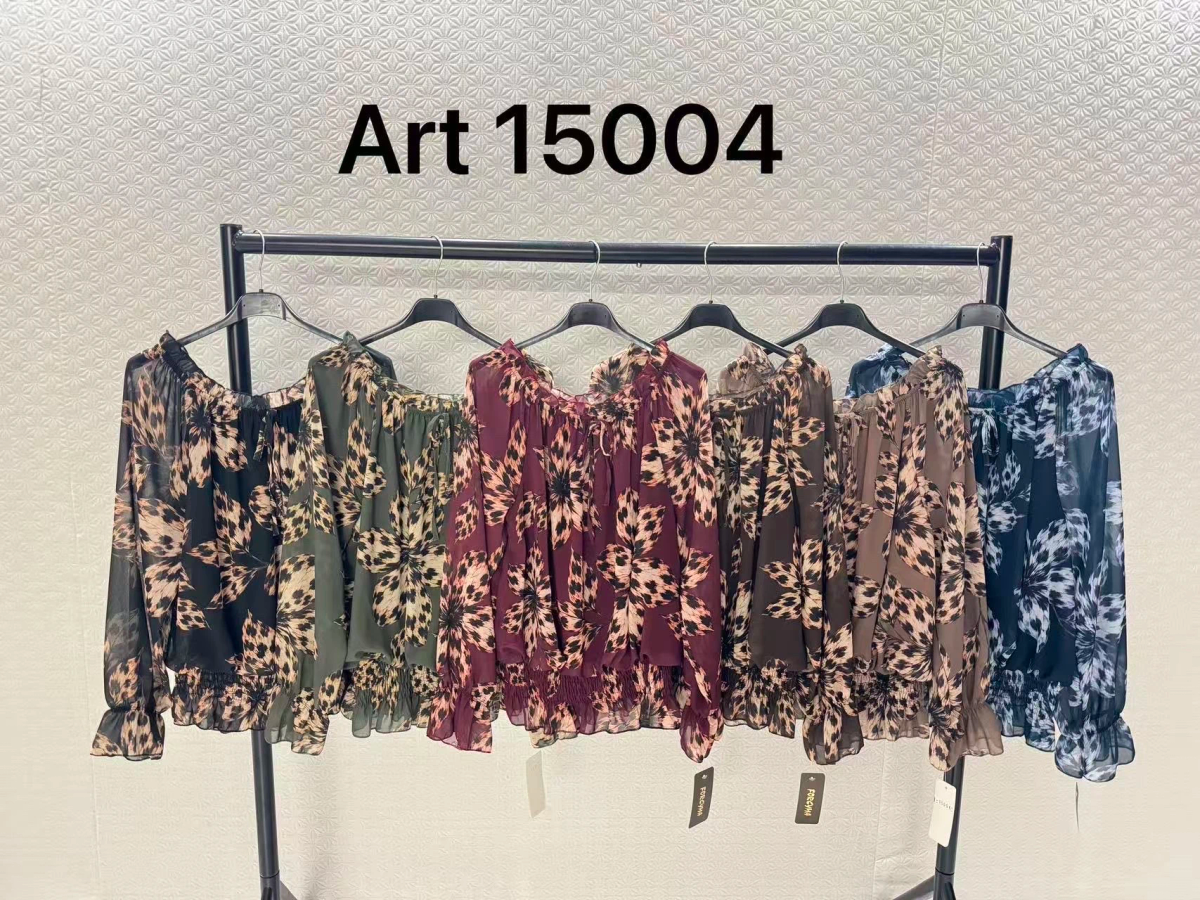 Blouse imprimé épaulées dénudées doublure viscose 2