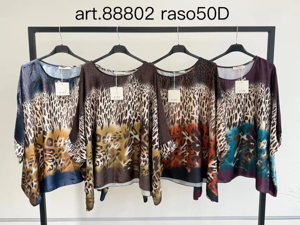 Blouse satinée imprimé léopard oversize 2