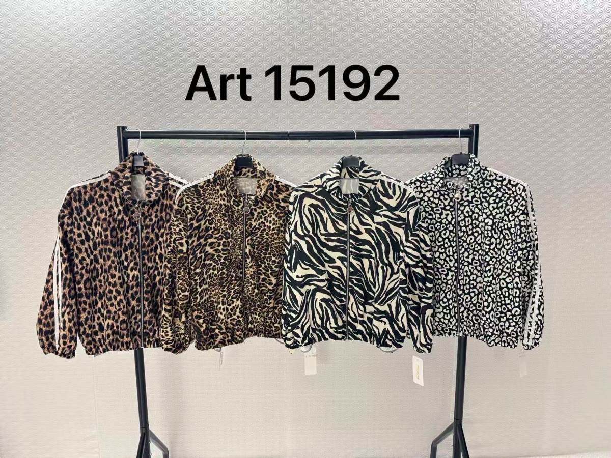 Veste zippée léopard oversize à bandes 2