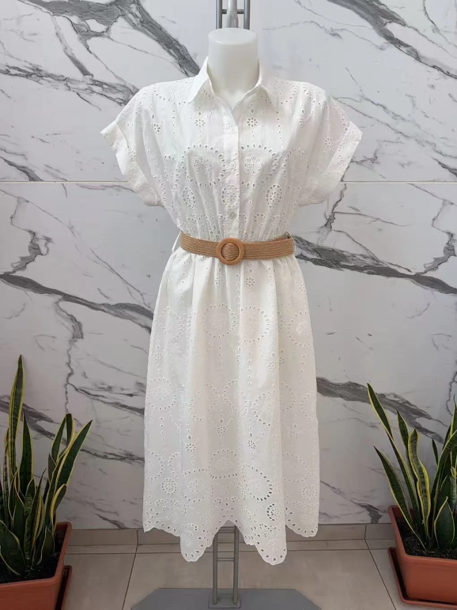 Robe chemise bohème motif broderie 2