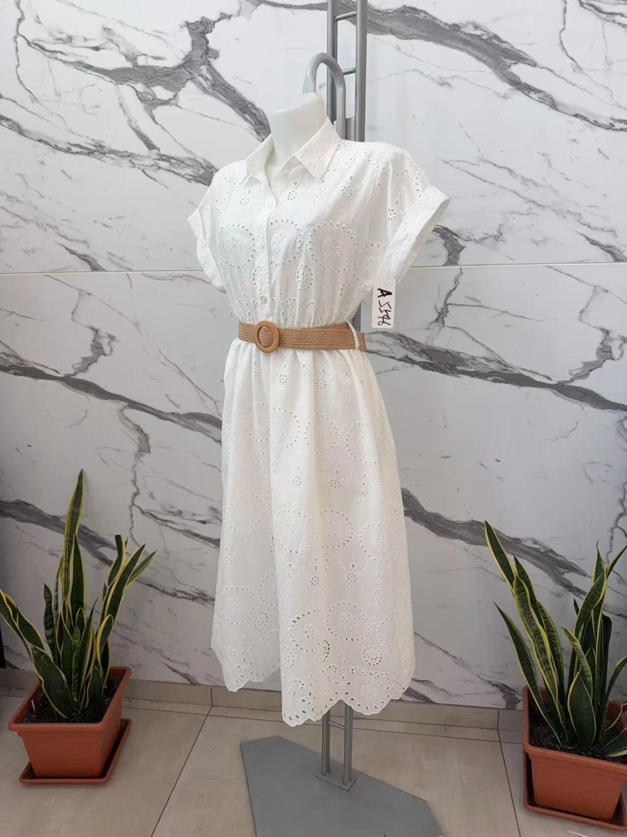 Robe chemise bohème motif broderie 3