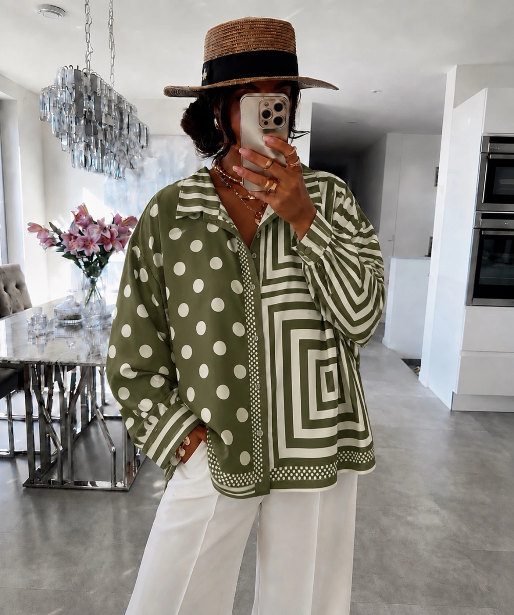 Chemise Oversize satiné imprimé