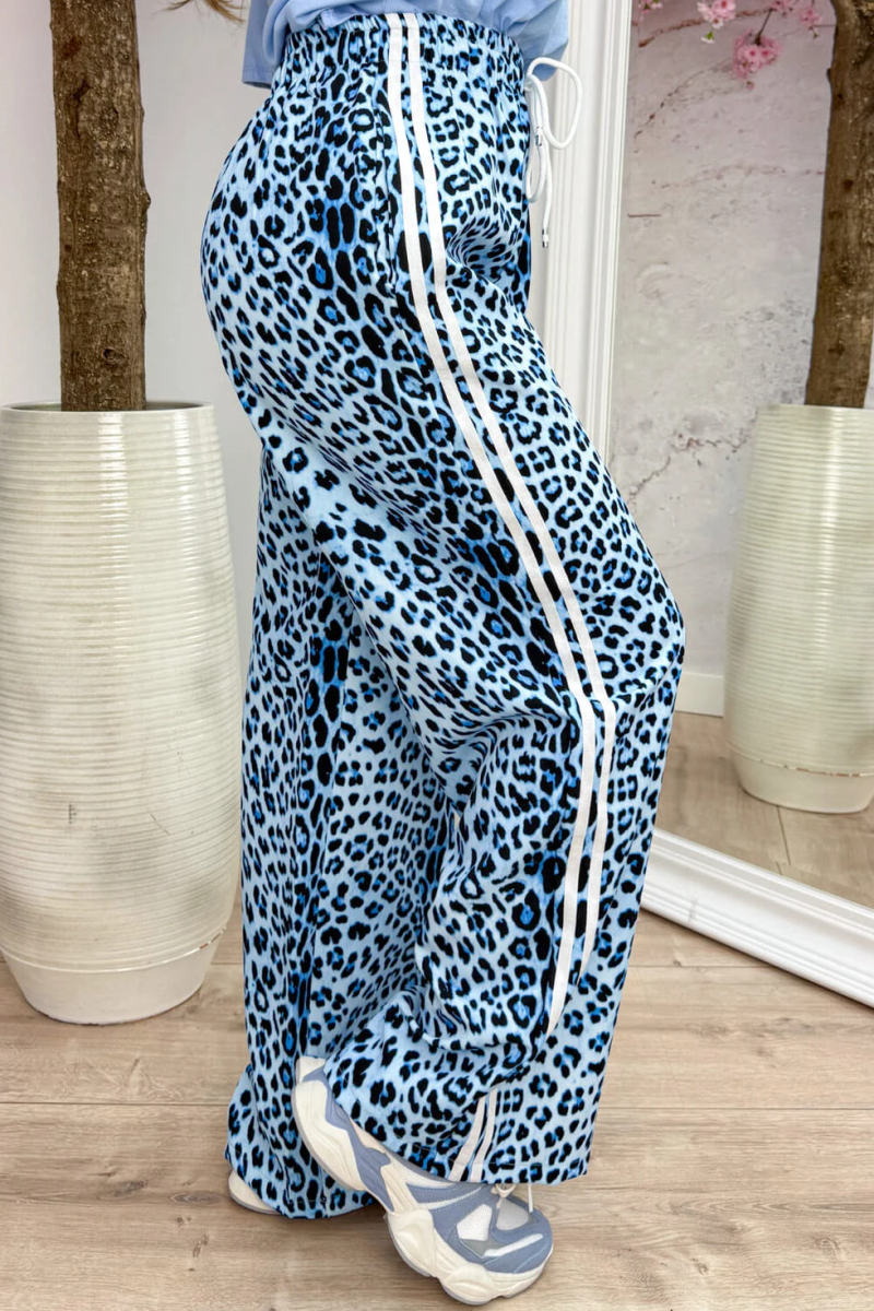 Leopard print stripe jogging pants 2