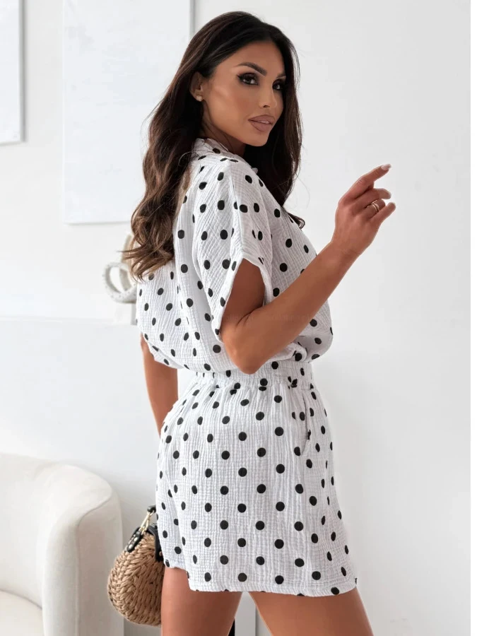 Polka dot cotton gauze set 2