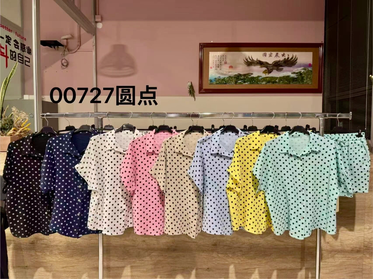 Polka dot cotton gauze set 3