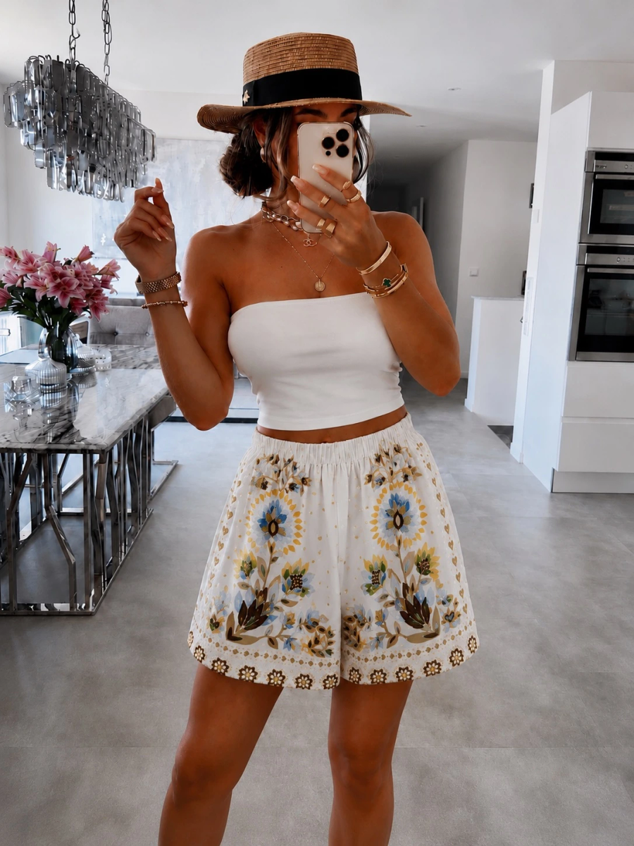 Short imprimé fleuri  – Bohème Chic