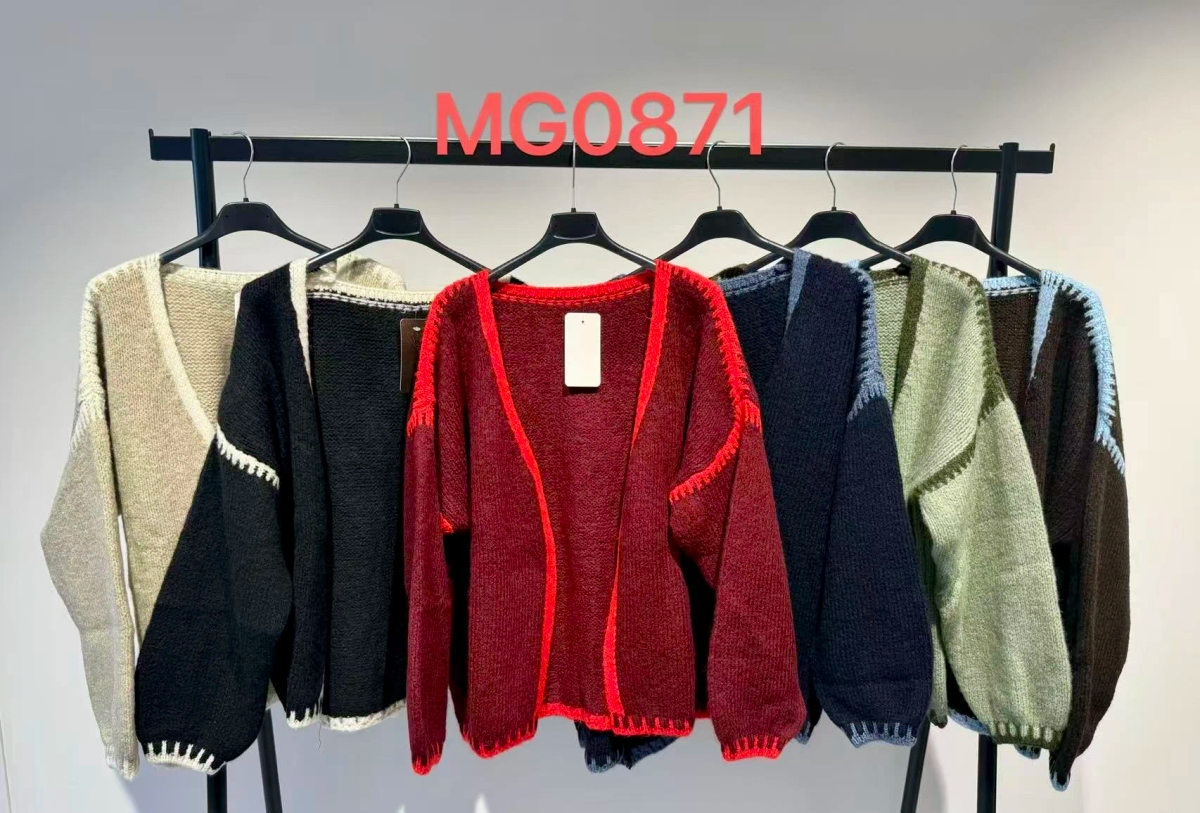 Gilet oversize en maille douce à finitions contrastées 2