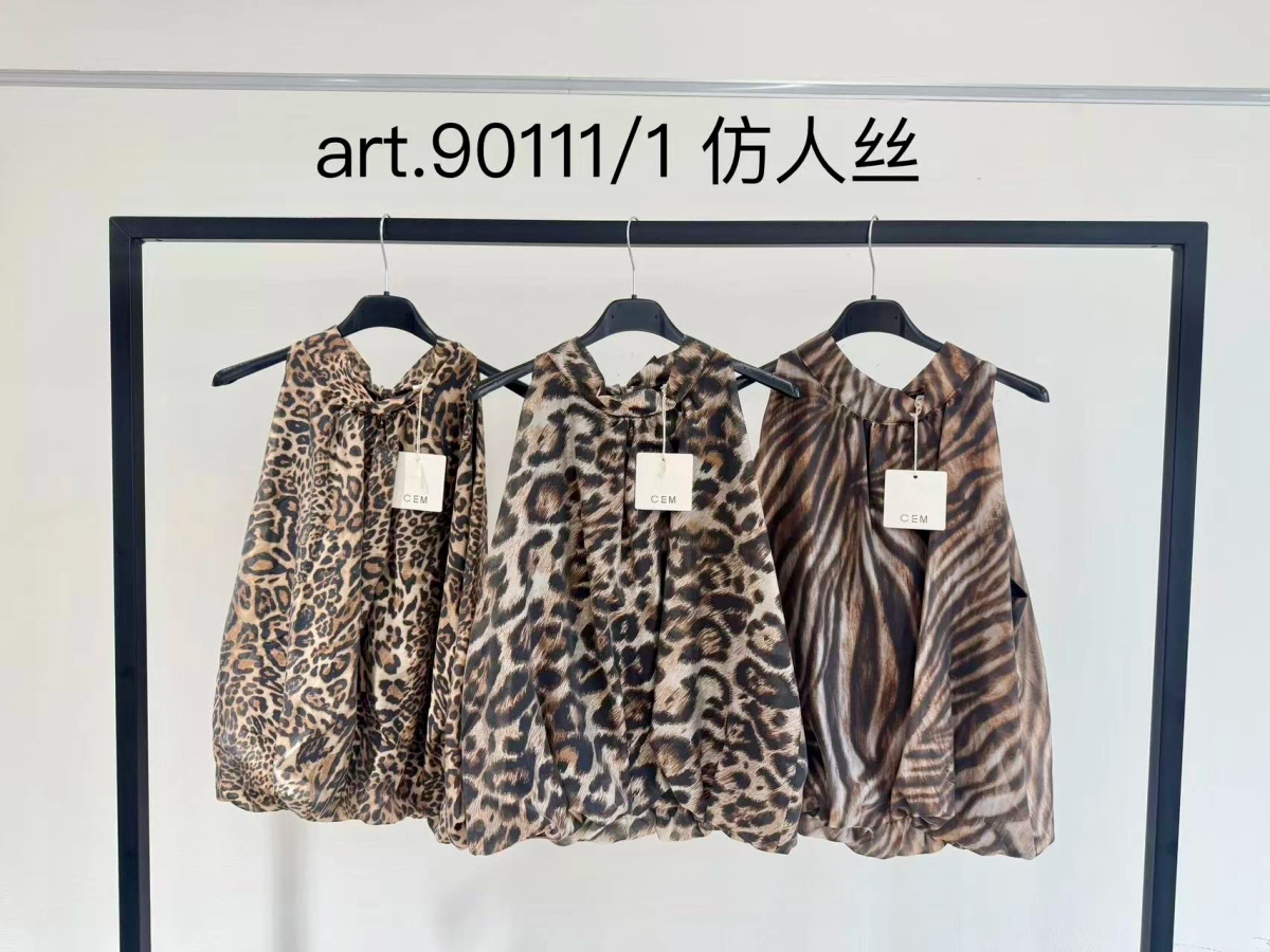 Leopard print bow back sleeveless top 2