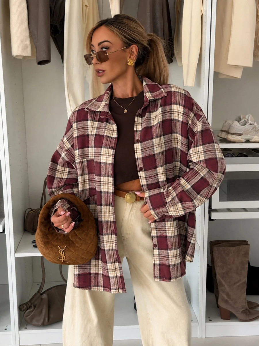 Chemise à carreaux Oversize effet flanelle