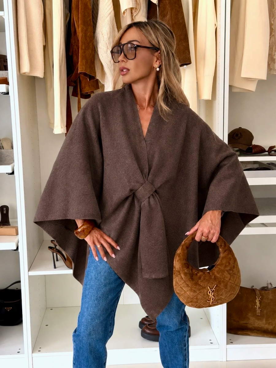 Cape Poncho effet laine