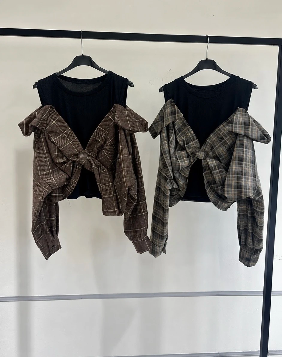 Top Sans Manches avec Surchemise Nouée 2
