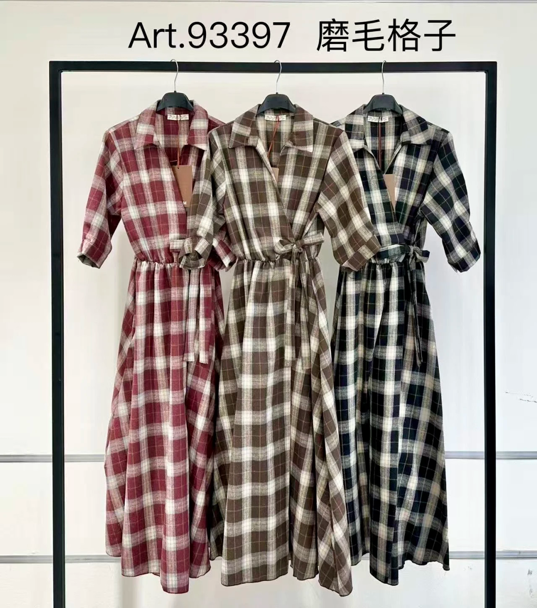 Robe chemise longue à carreaux effet flanelle – Ceinture à nouer 2