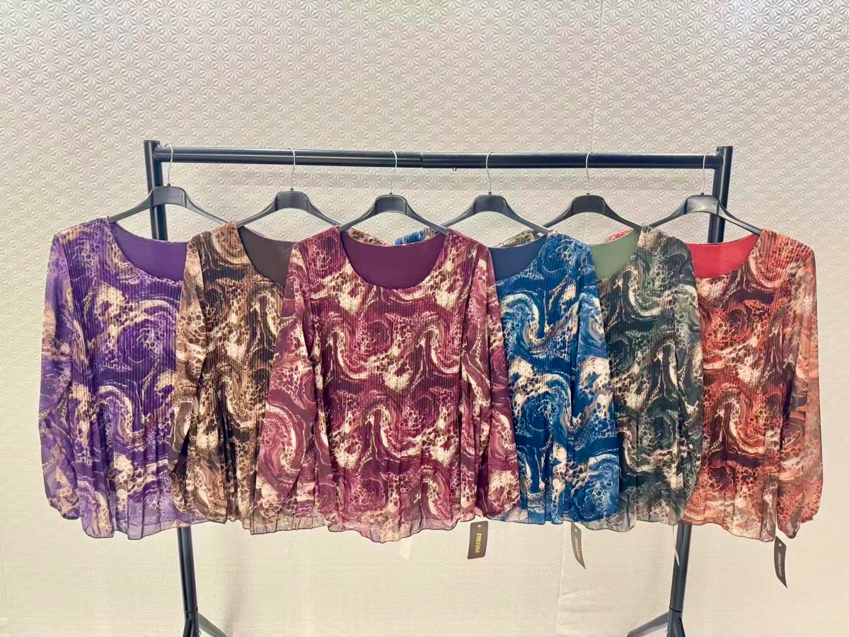 Blouse plissée oversize imprimée   – Fluide & élégante 2