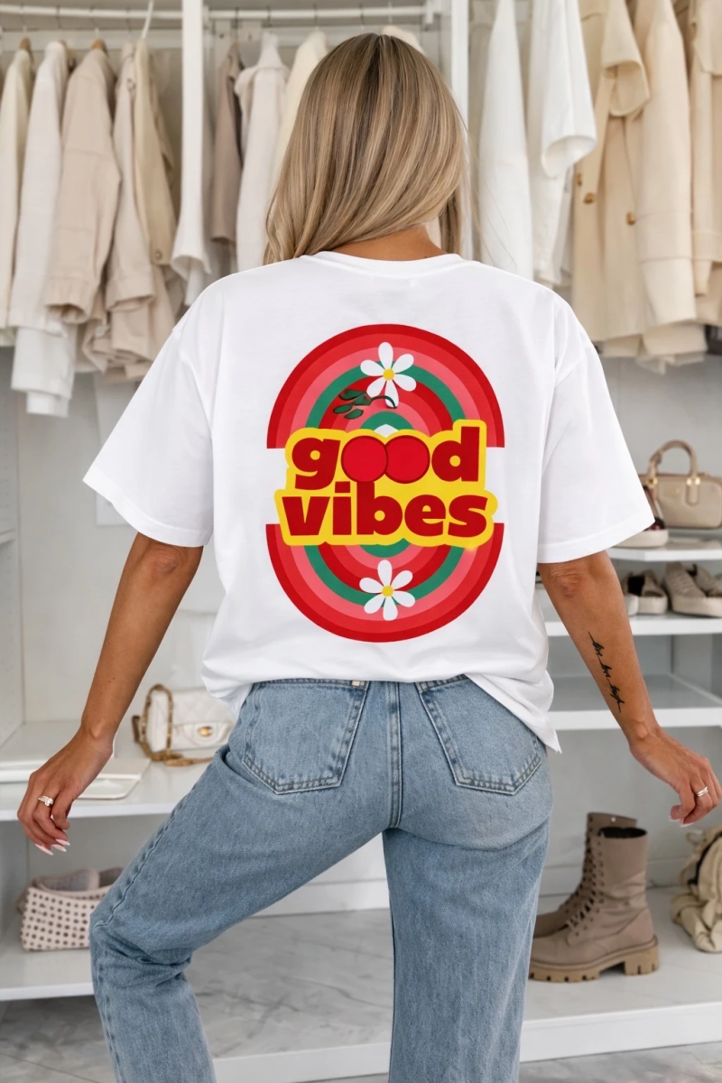 T shirt coton imprimé tendance