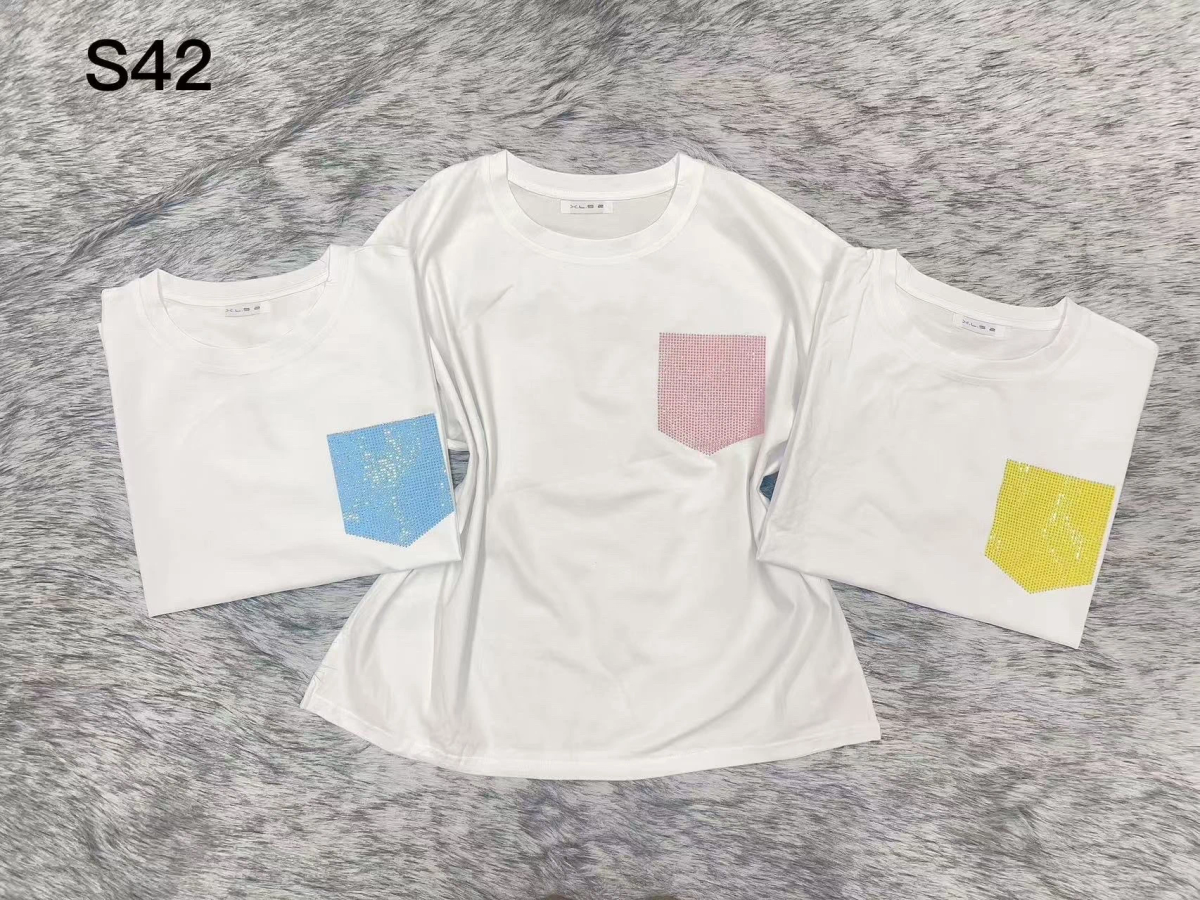 T-shirt coton fausse poche sequin 2